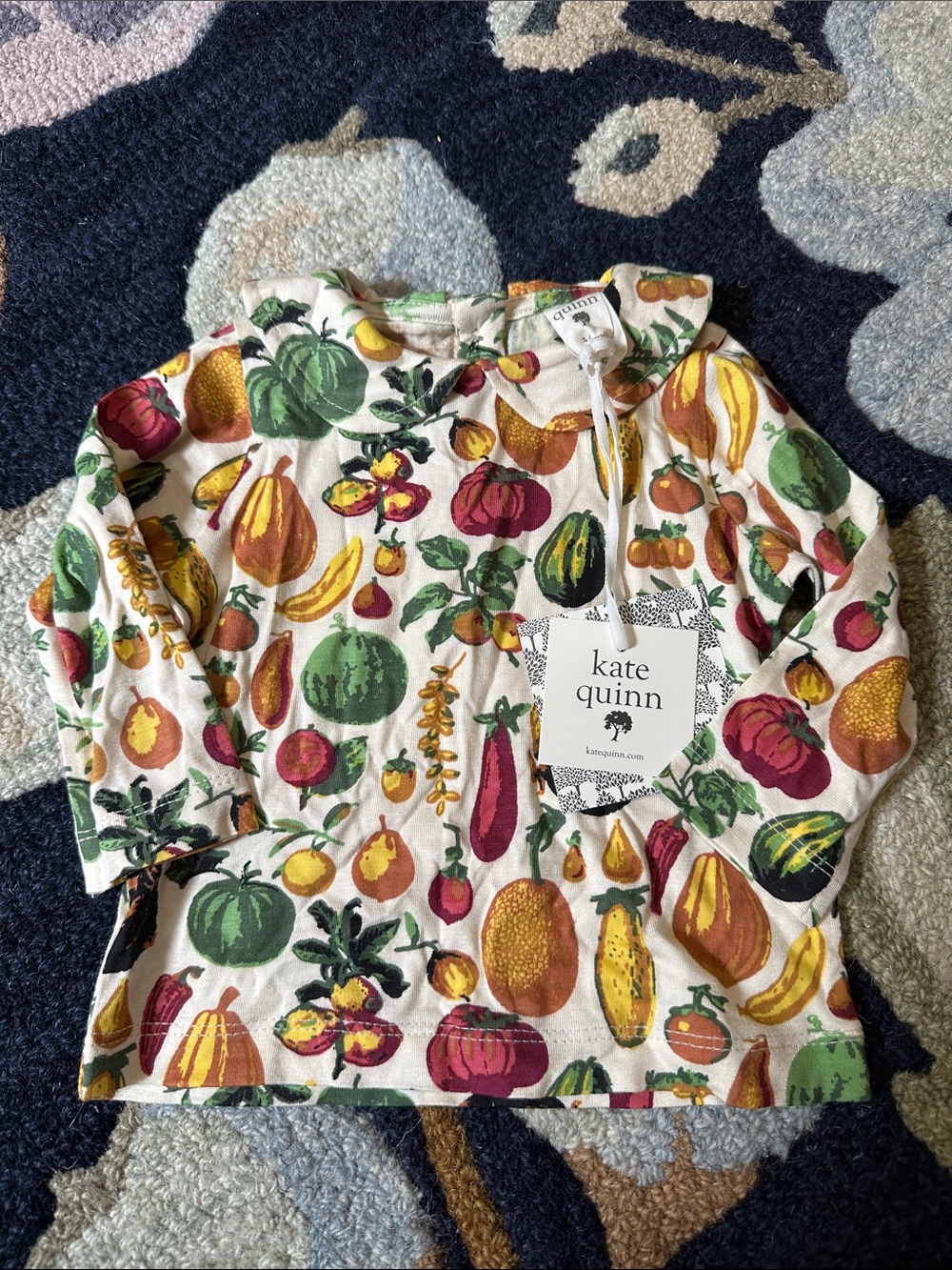 Kate Quinn Veggie Garden Peter Pan Long Sleeve Top